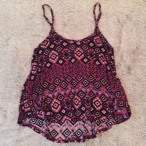 Maroon Patterned Tank Top